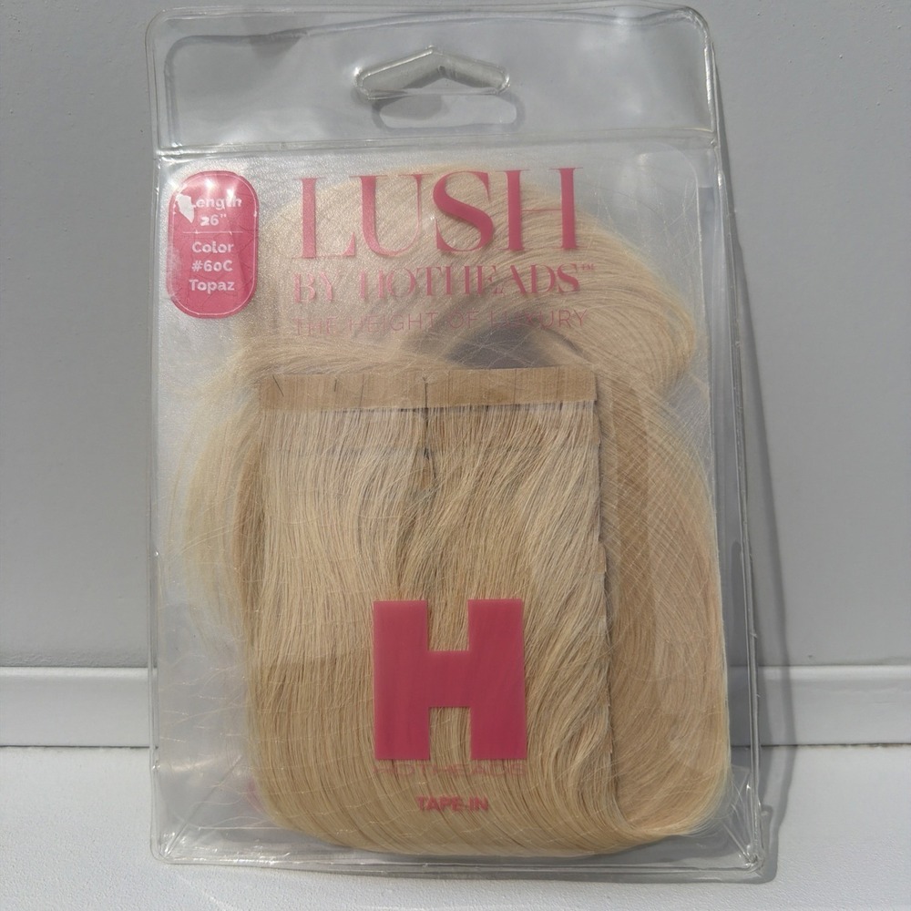 Hotheads Tape In Extensions LUSH Originals 26" 20 Pieces Topaz #60C Blonde NEW